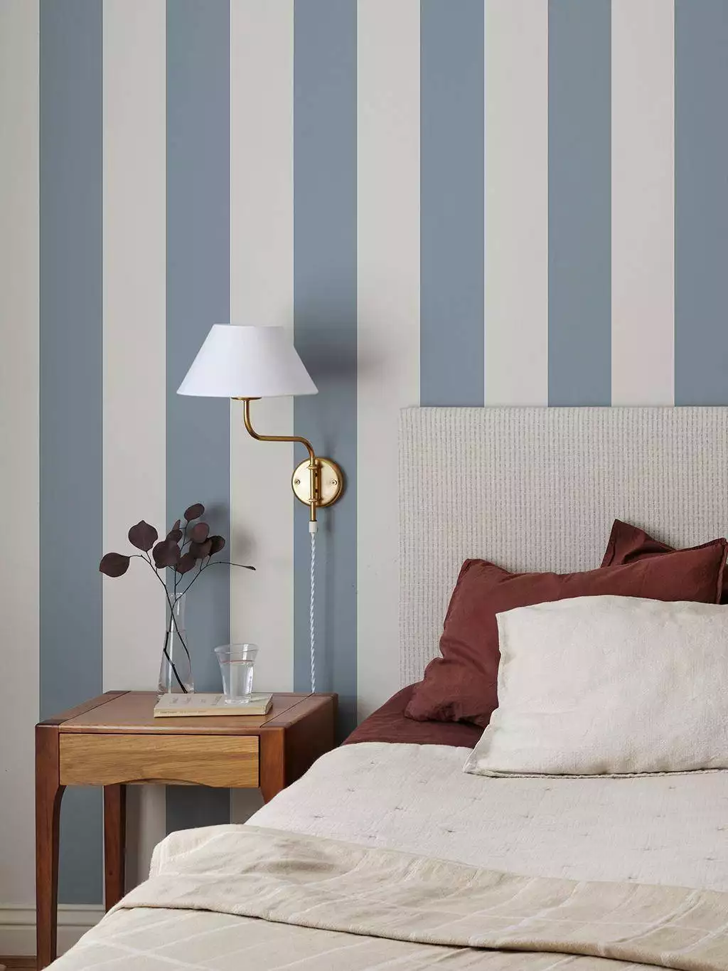 Magnus, indigo blue - Blockstreifen - Streifen - Creme - Hellblau - Sandberg