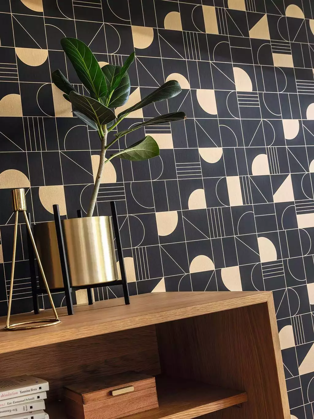 Puzzle Labyrinth, col. 06 - Kreise - Gold - Schwarz - Weiß - Caselio