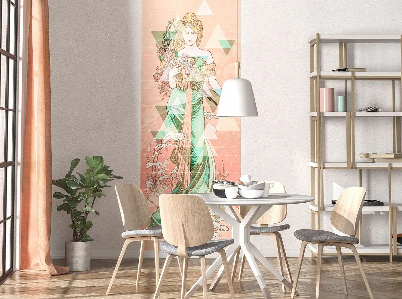 Printemps, col. 5 - Figuren - Gesichter - Graphisch - Jugendstil - Multicolor - Komar.Vlies