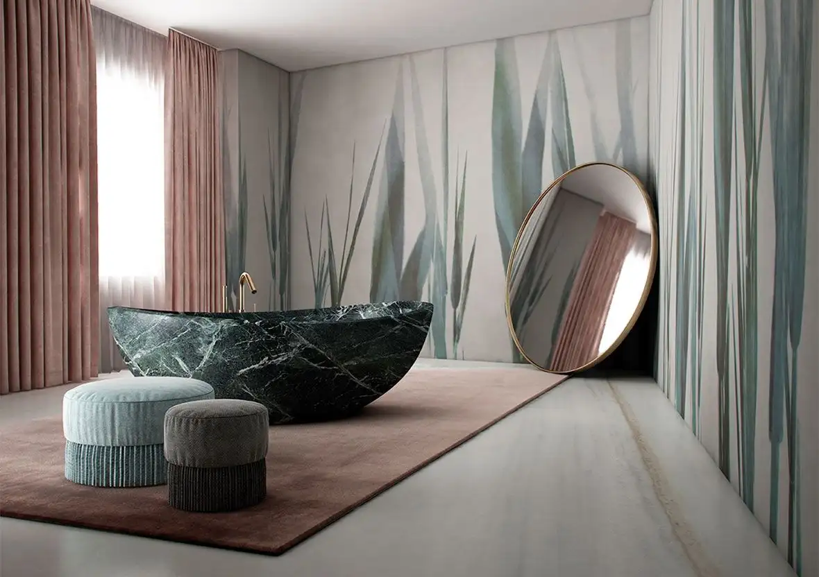 TALEA, col. GLF 251A - Blätter - Grau - Grün - Glamora