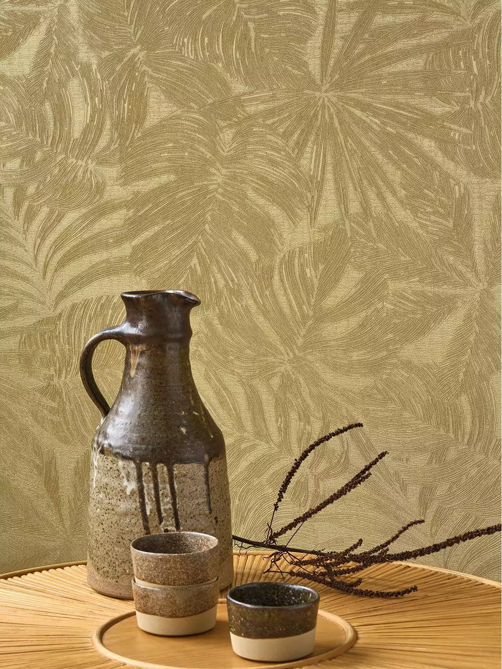 Granada, col. 43 - Blätter - Metallic - Gold - Casadeco