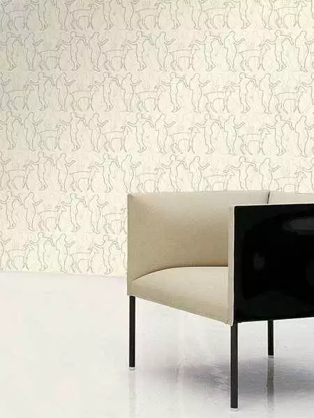 Laufen, col. 2 - Figuren - Tier Tapeten - Anthrazit - Creme - Sabine Röhse