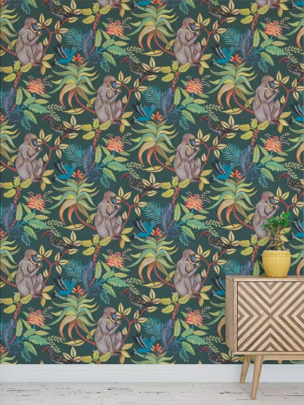 Savuti, col. 06 - Tapeten mit Vogelmotiven - Tier Tapeten - Multicolor - Olive - Cole & Son