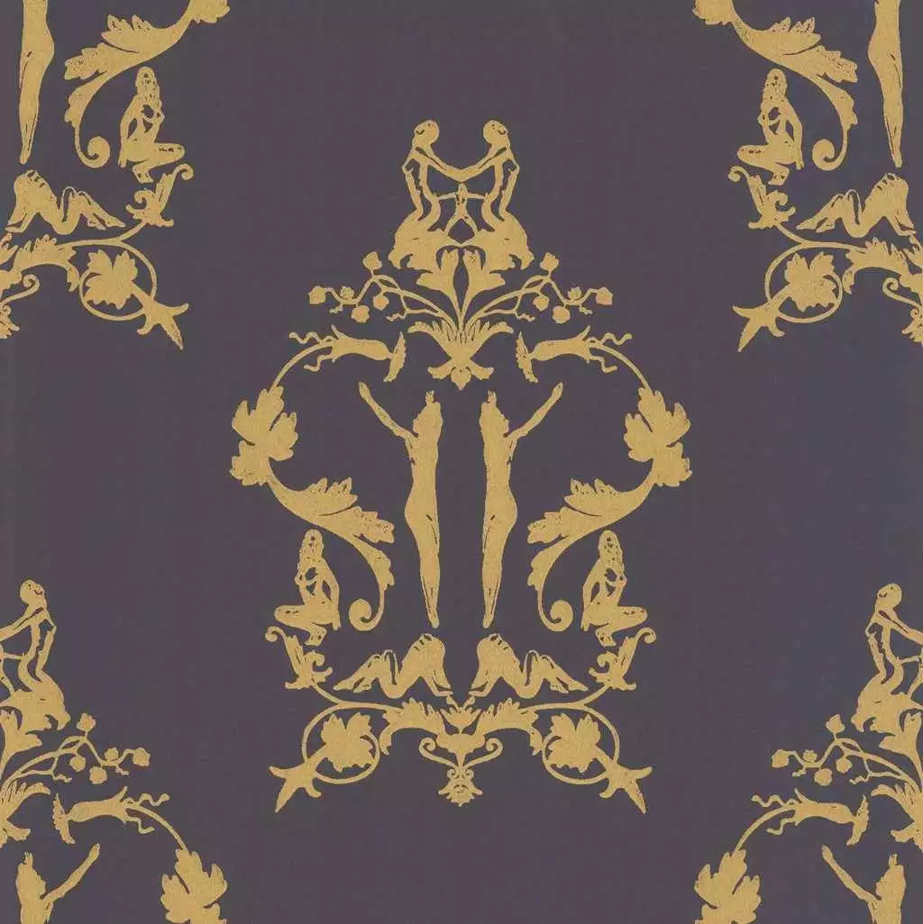 Anakreon, brown gold - Figuren - Ornamente Tapeten - Braun - Gold - Malz & Malz