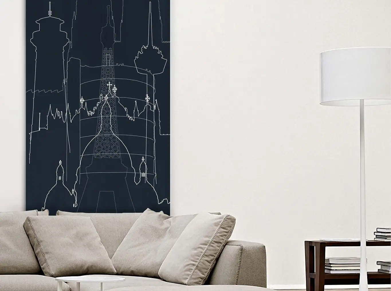 Architecture Panel, col. 01 - Gebäude - Petrol - Weiß - Sabine Röhse