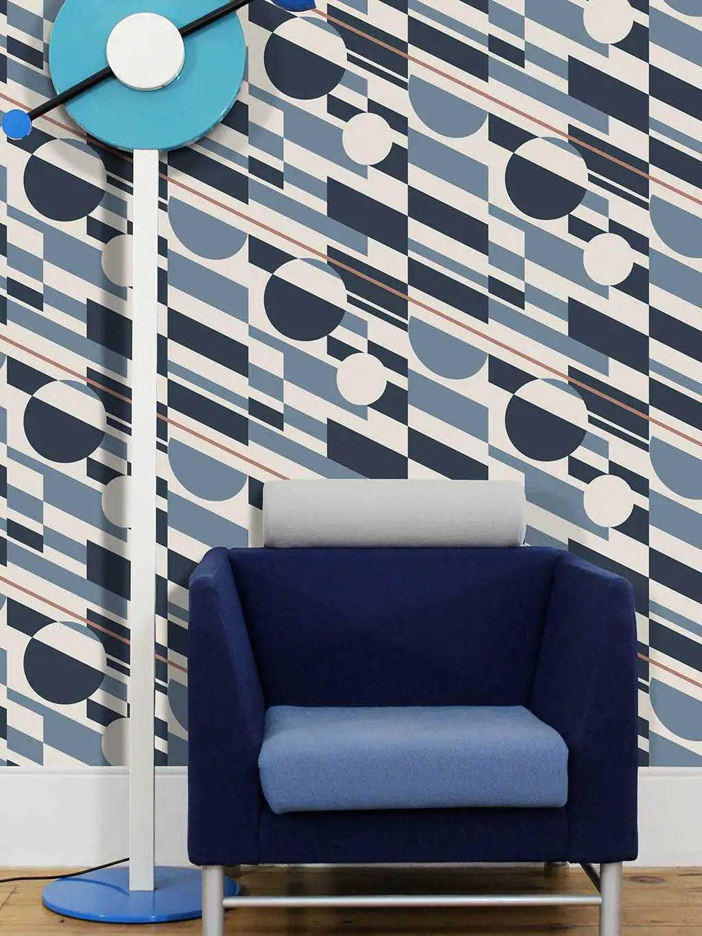 P.L.U.T.O, Washed Denim & Copper - Kreise - Quadrate/Rechtecke - Blau - Bronze - Grau - Mini Moderns