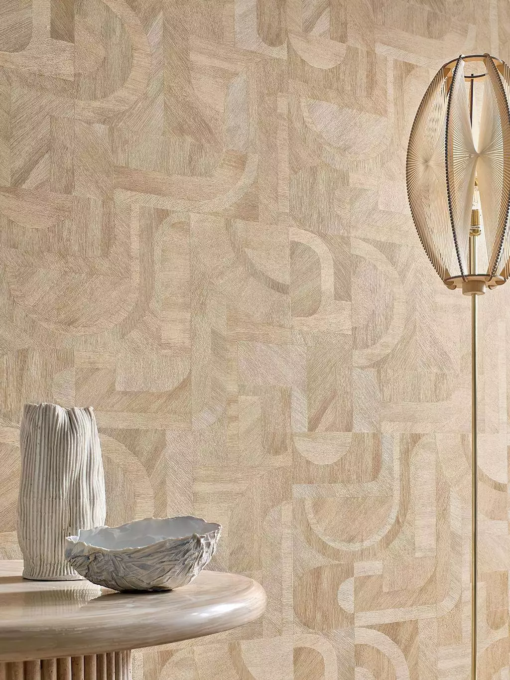 Intarsia col. 04 - Gewebe - Grafische Muster - Patchwork - Struktur - Beige - Hellbraun - Casamance