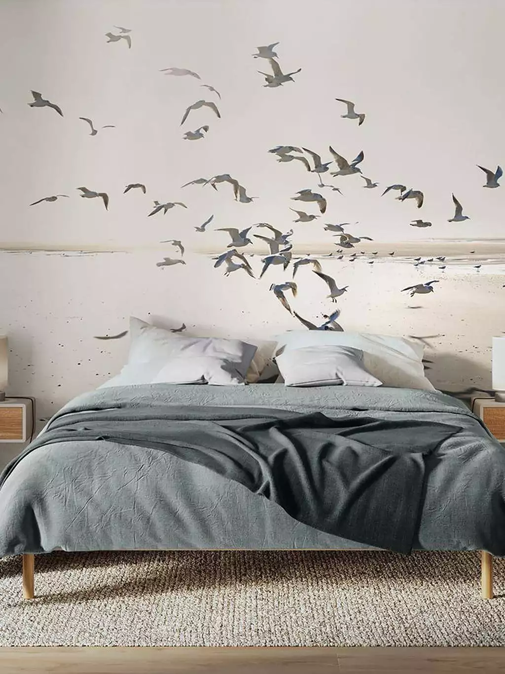 Houlgate  - Strand - Strandmotive - Vögel - Multicolor - Casadeco