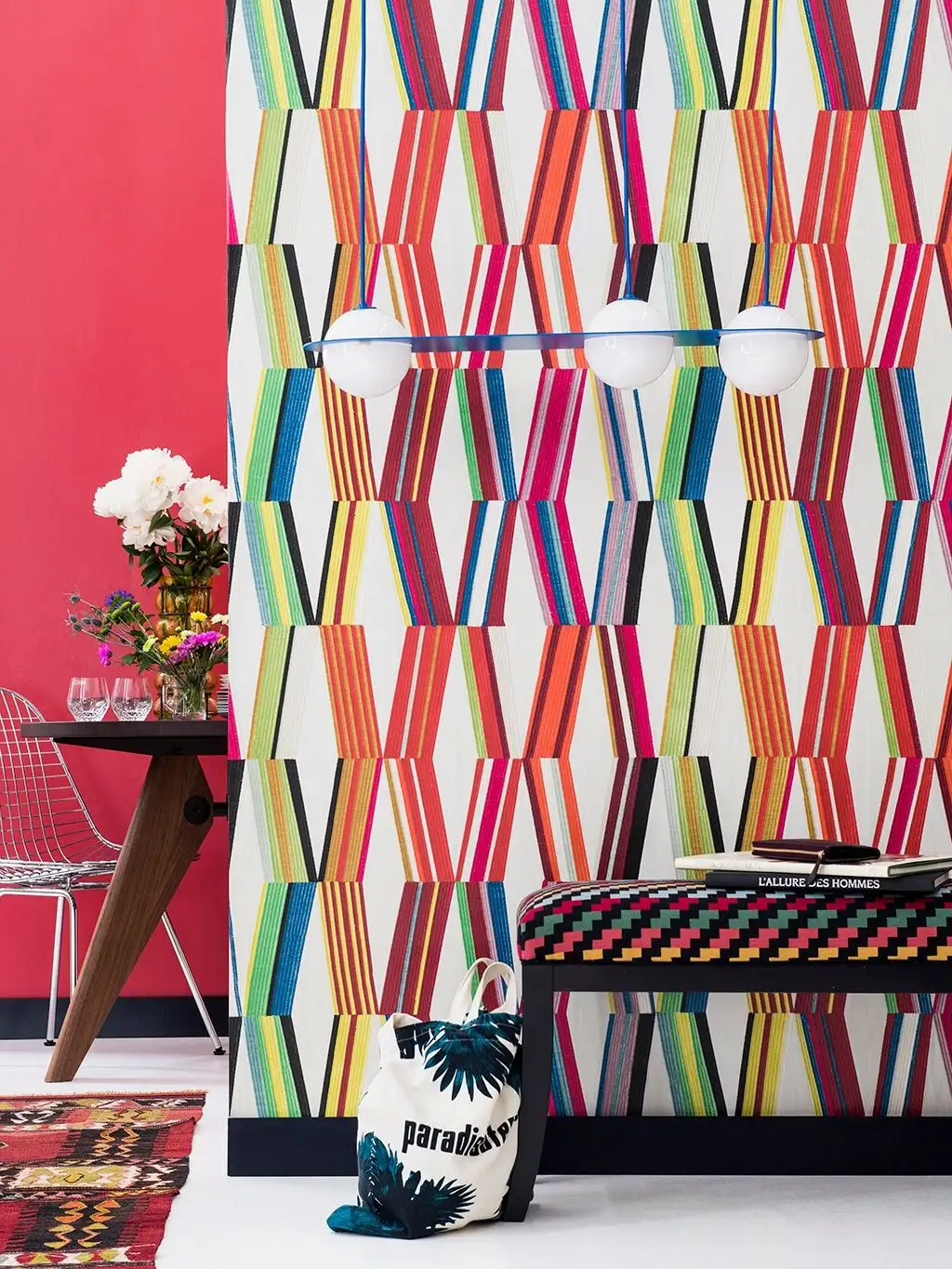 Carriaacou Multicolore - Graphisch - Karo Tapeten&lt - Linie - br /&gt - Multicolor - PIERRE FREY GmbH