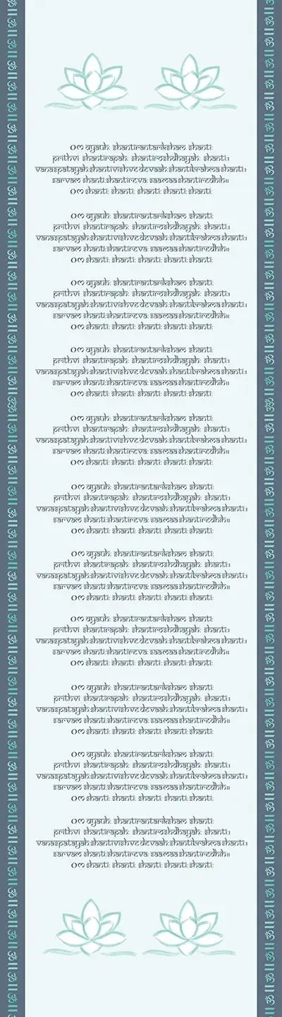 Shanti Mantra Tapete - Äste - Blau - Hellblau - Türkis - Weiß - Carlos