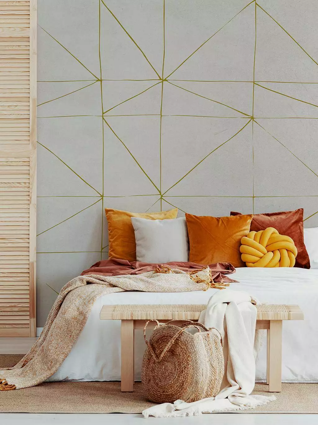 Cuzco, col. 01 - Grafische Muster - Linie - Creme - Ocker - Tres Tintas