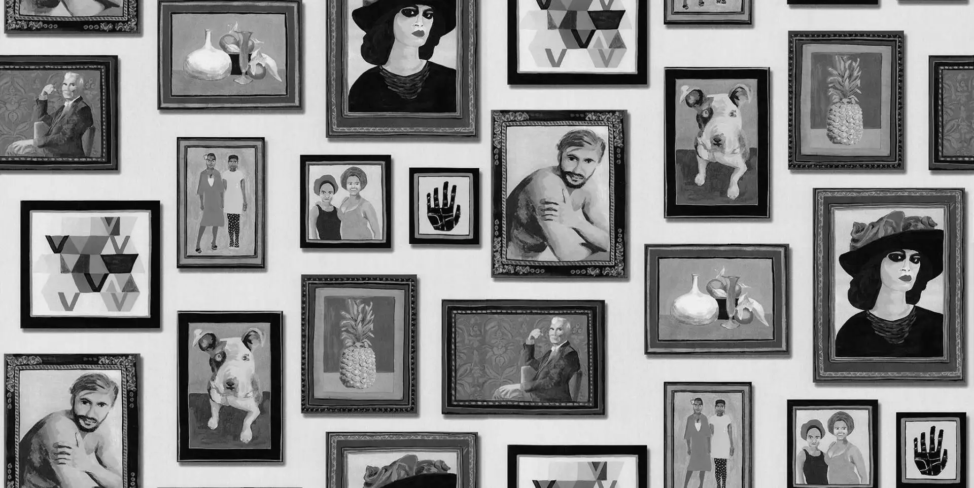 Nahum, col.02 - Bilderrahmen - Anthrazit - Creme - Grau - Schwarz - Origin