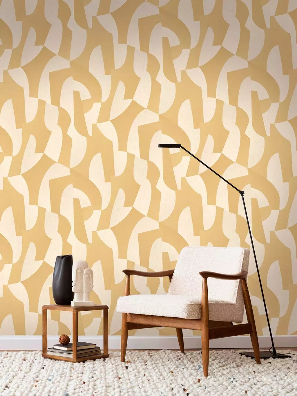 Allure Shapes, col. 01 - Grafische Muster - Creme - Hellbraun - DECOPRINT