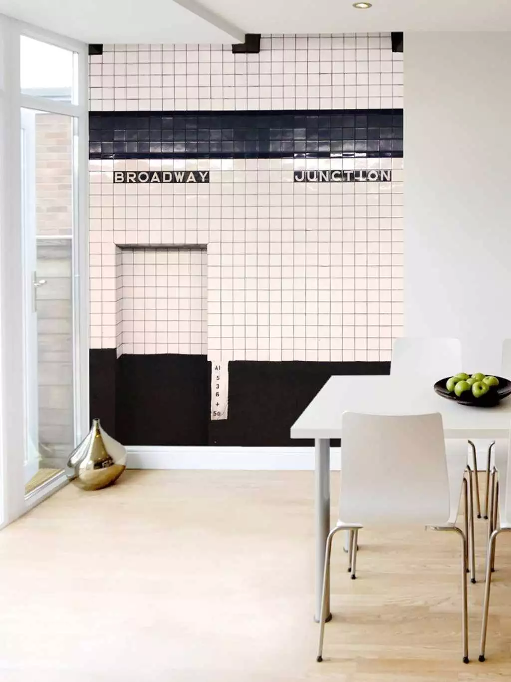 Broadway Junction, col. 01 - Fliesen - Kachel &amp - Patina - Blau - Schwarz - Weiß - TapetenAgentur