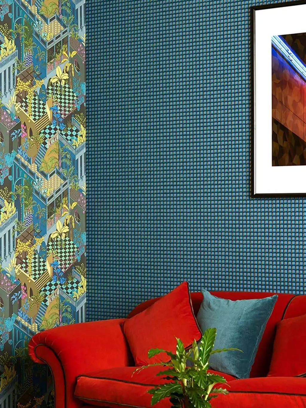 Mosaic, col. 16 - Grafische Muster - Quadrate/Rechtecke - Blau - Hellblau - Petrol - Cole & Son