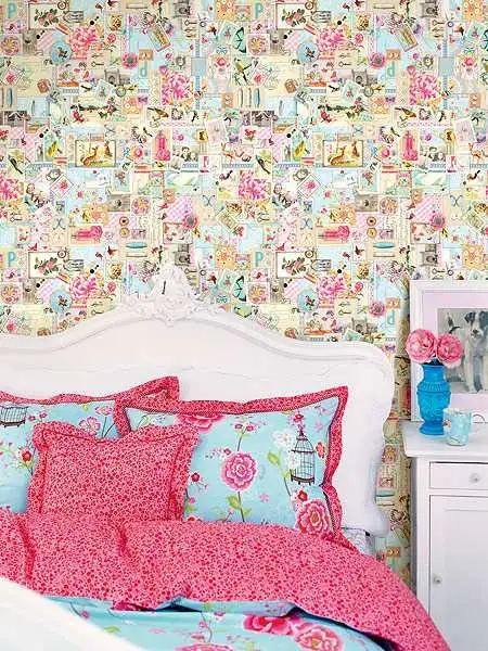 Sweet Memories - Fotos - Gegenstände - Knöpfe - Postkarten - Stofftapeten - Multicolor - Essenza Home