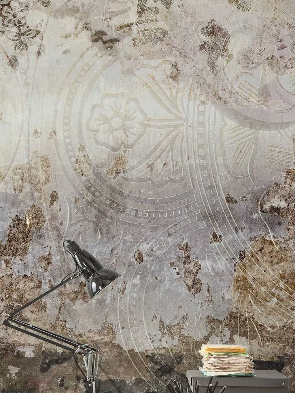 Time - Patina - Uhren - Creme - Grau - Hellbraun - Komar.Vlies