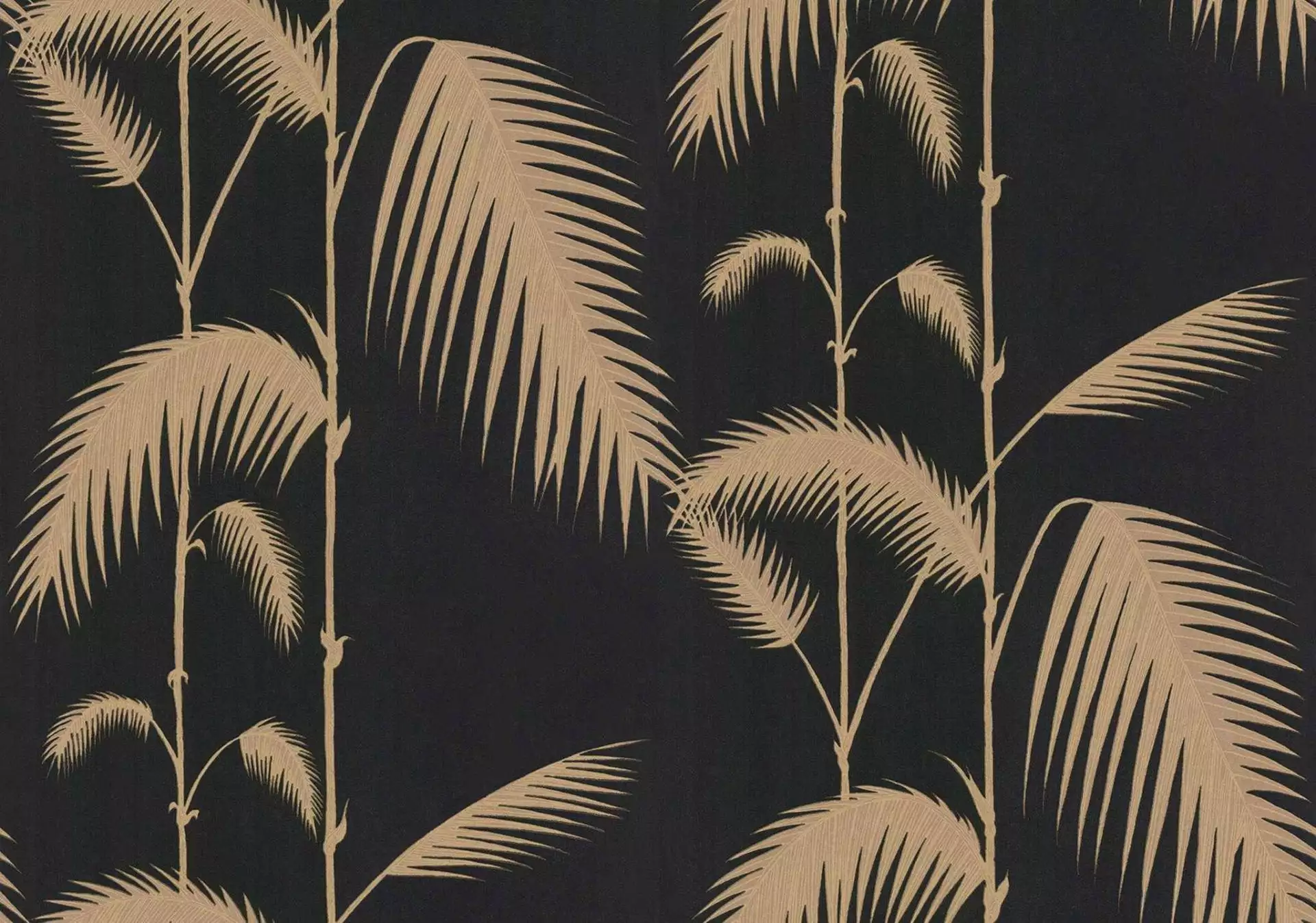 Palm Leaves, col. 14 - Blätter - Florale Muster - Gold - Hellbraun - Schwarz - Cole & Son
