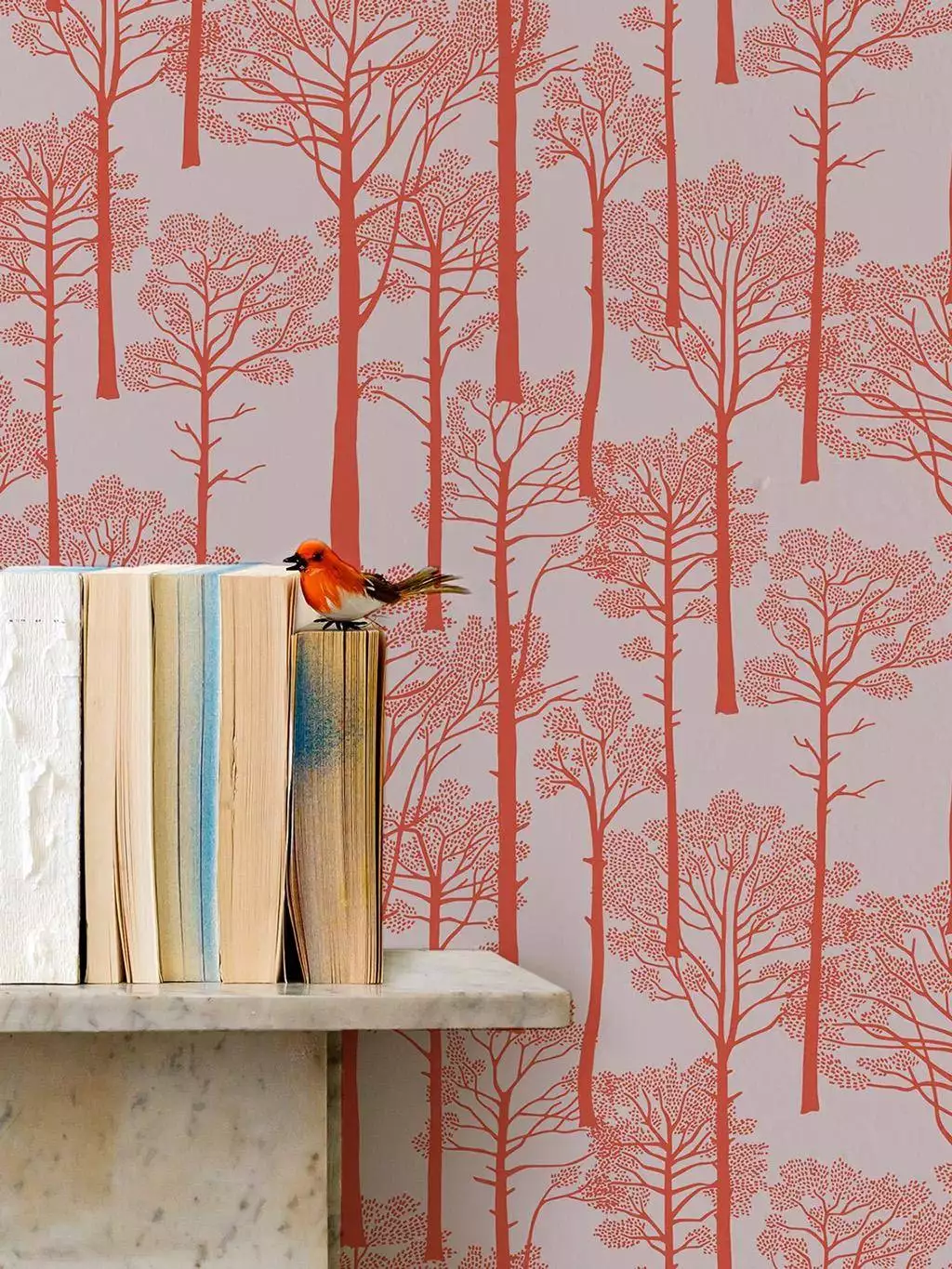 Holkham Pines, sunrise orange - Blätter - Bäume - Orange - Bold & Noble
