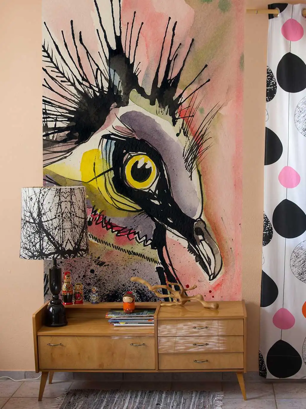 Punk Spirit - Aquarell - Tapeten mit Vogelmotiven - Zeichnungen - Carlos