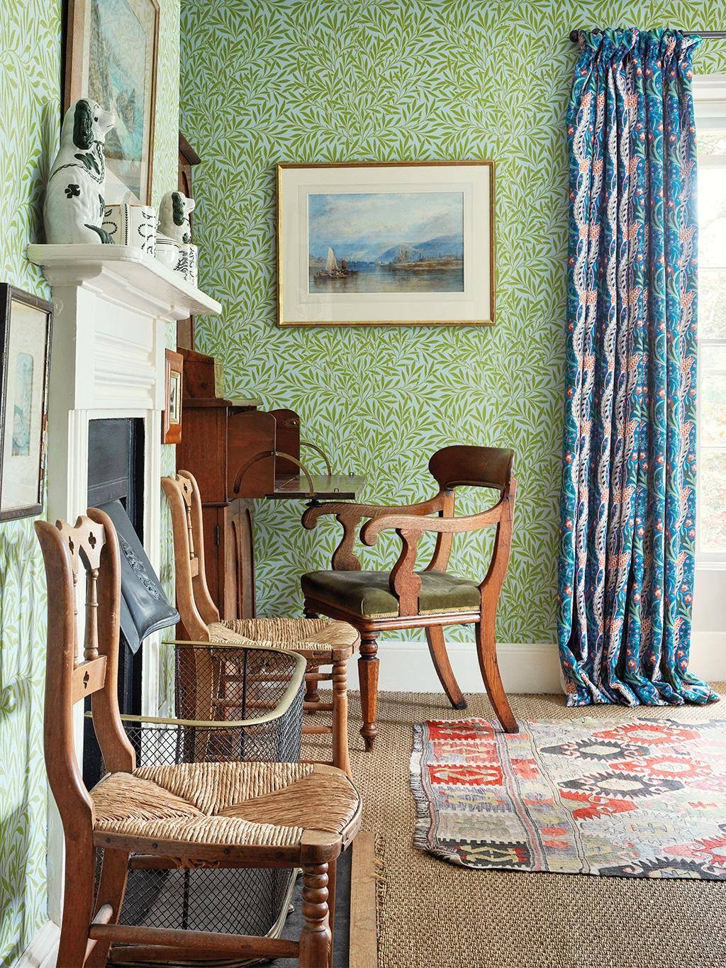 Willow Sky/Leaf - Blätter - Grün - Hellblau - Morris & CO
