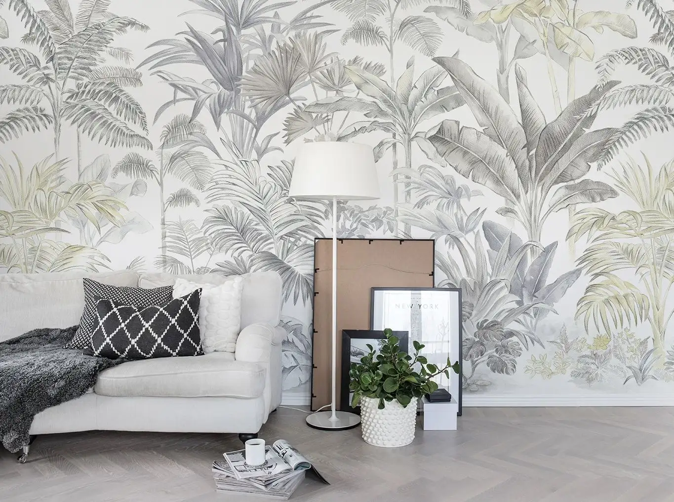 Pride Palms - Bäume - Anthrazit - Creme - Gelb - Rebel Walls