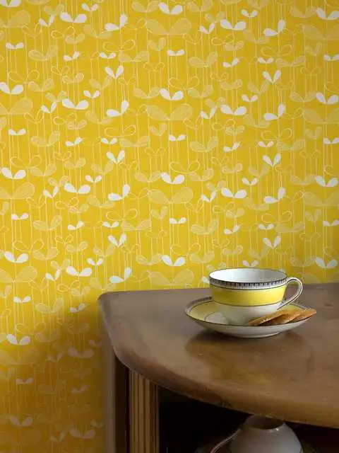 Saplings, col.01 - Blätter - Linie - Gelb - Weiß - MissPrint