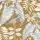 Sibia, col. 4 - Blätter - Tapeten mit Vogelmotiven - Tier Tapeten - Blau - Gold - Ocker - Türkis - Weiß - Casamance