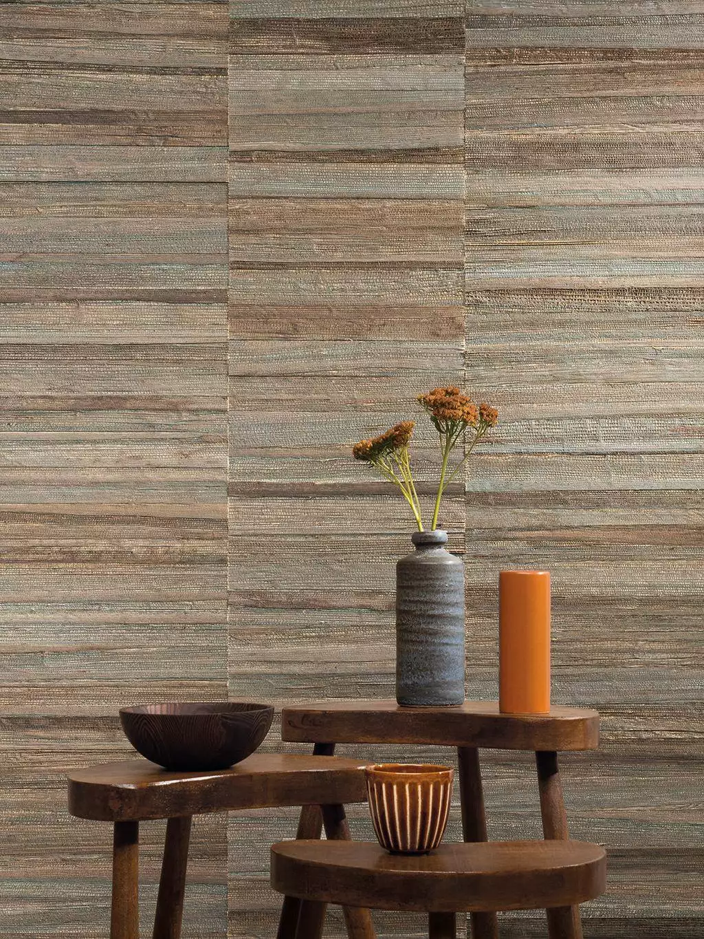 Naturally Beautiful, col. 21 - Moderne Muster - Naturfaser - Textil & NaturTapeten - Creme - Hellbraun - OMEXCO