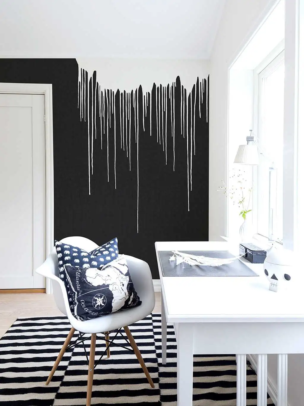 Colour Rain - Farbverlauf - Linie - Schwarz - Weiß - Rebel Walls