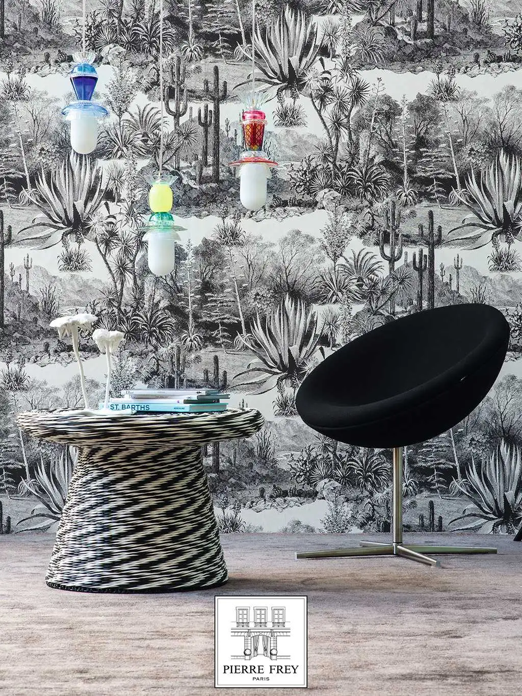 Pampa, col.01 - Bäume - Schwarz - Weiß - PIERRE FREY GmbH