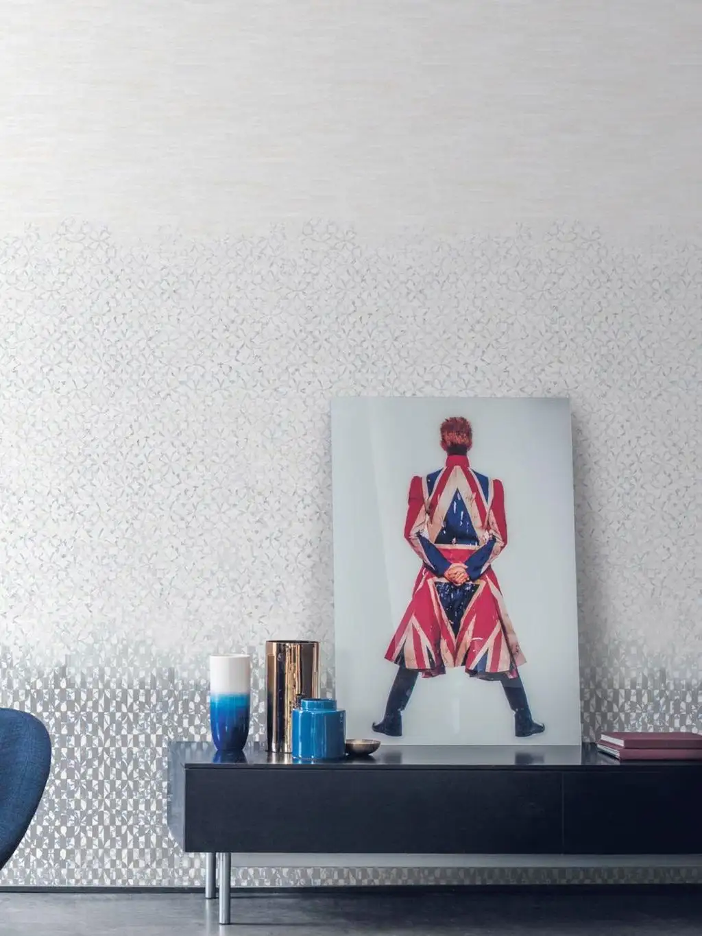 Embellie, col. 3 - Fassade - Anthrazit - Blau - Creme - Texdecor