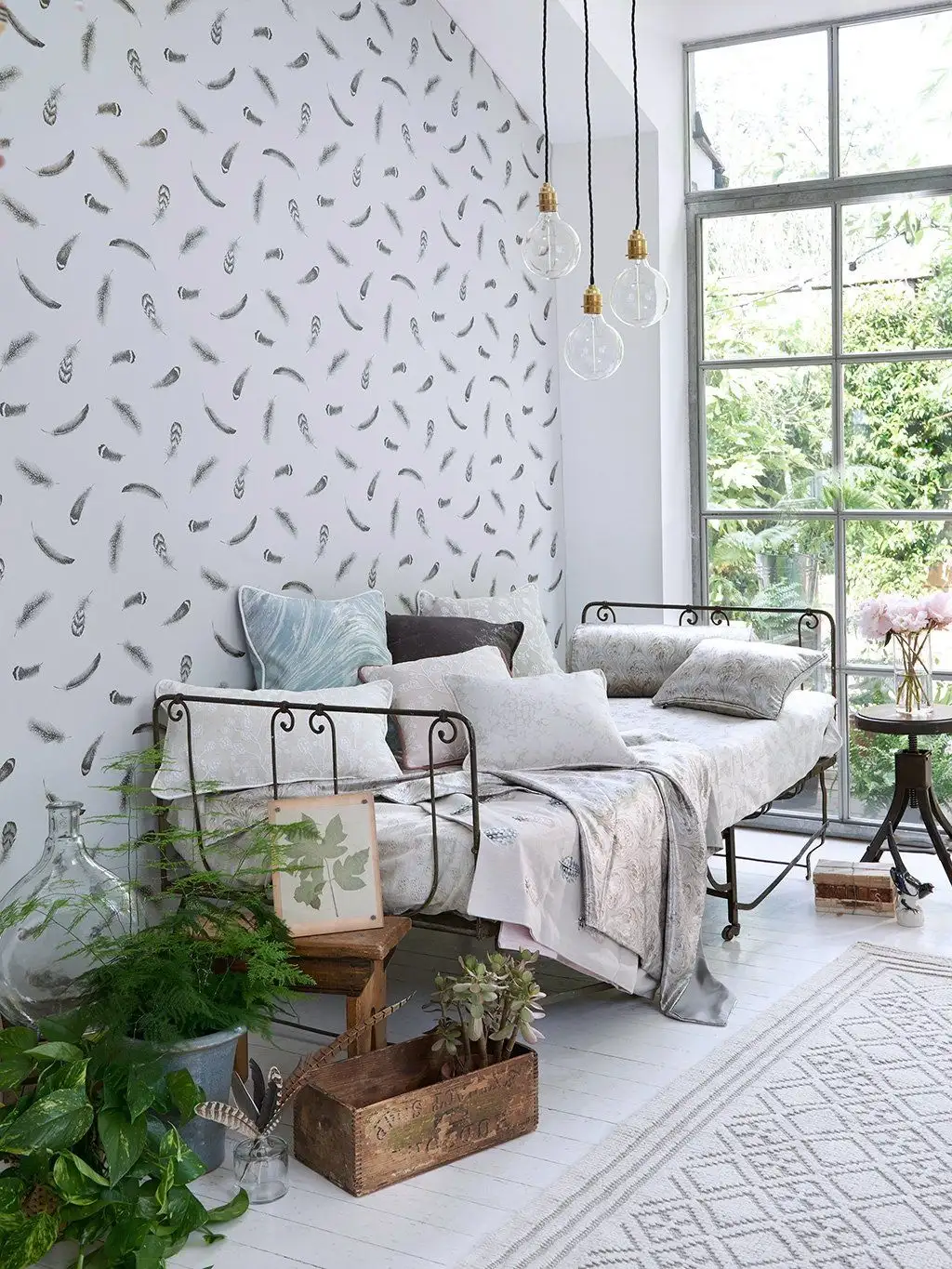 Plumis, grey/gilver - Federn - Anthrazit - Grau - Silber - Clarke & Clarke