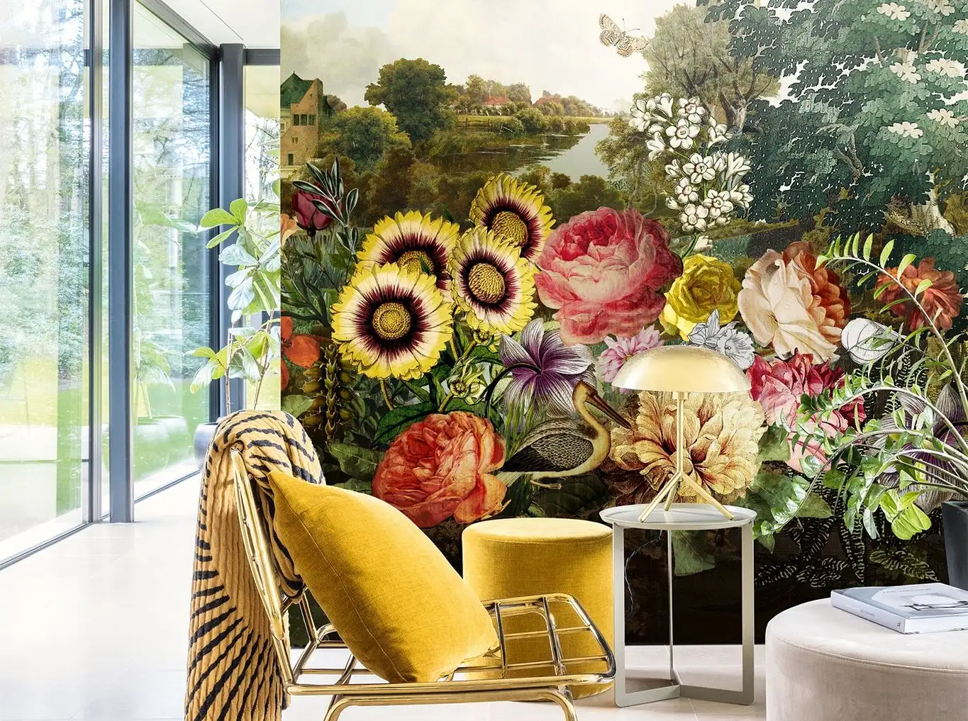 SISSINGHURST HONEY, col. 01 - Blumen - Blätter - Gebäude - Landschaft - Multicolor - Masureel