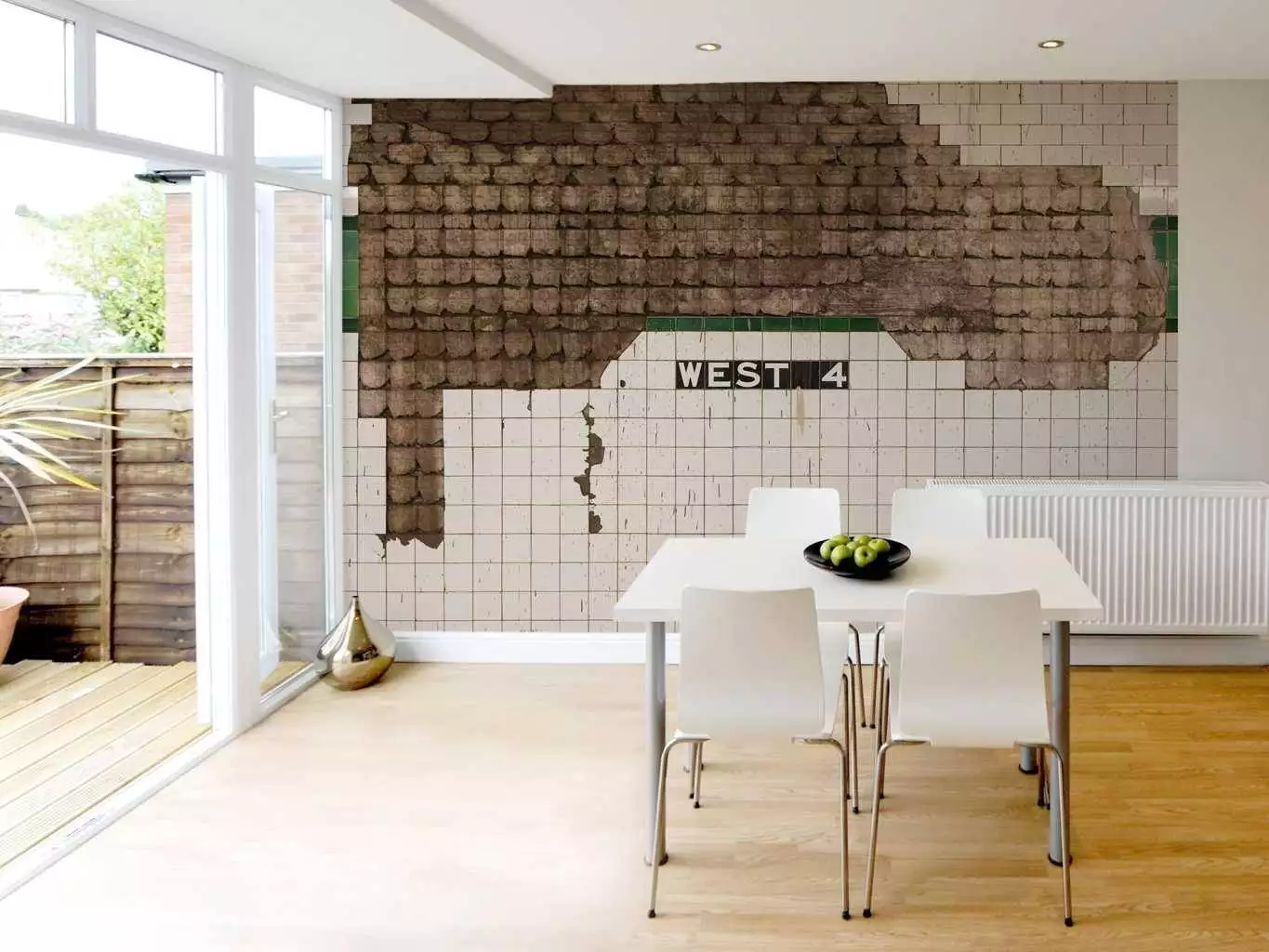 West 4, col. 01 - Fliesen - Kachel &amp - Patina - Braun - Creme - Grün - TapetenAgentur