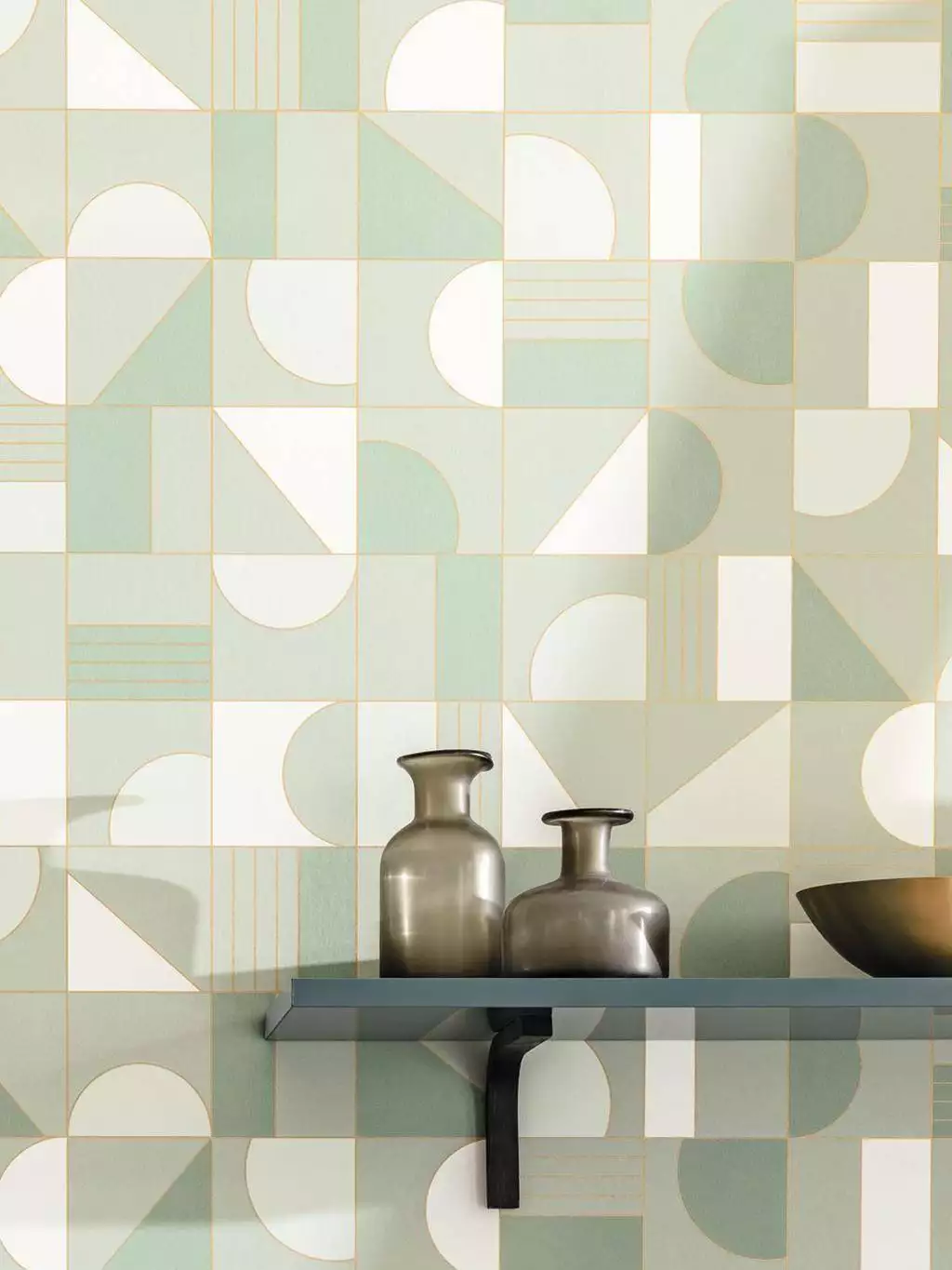 Puzzle Labyrinth, col. 04 - Kreise - Gold - Türkis - Weiß - Caselio