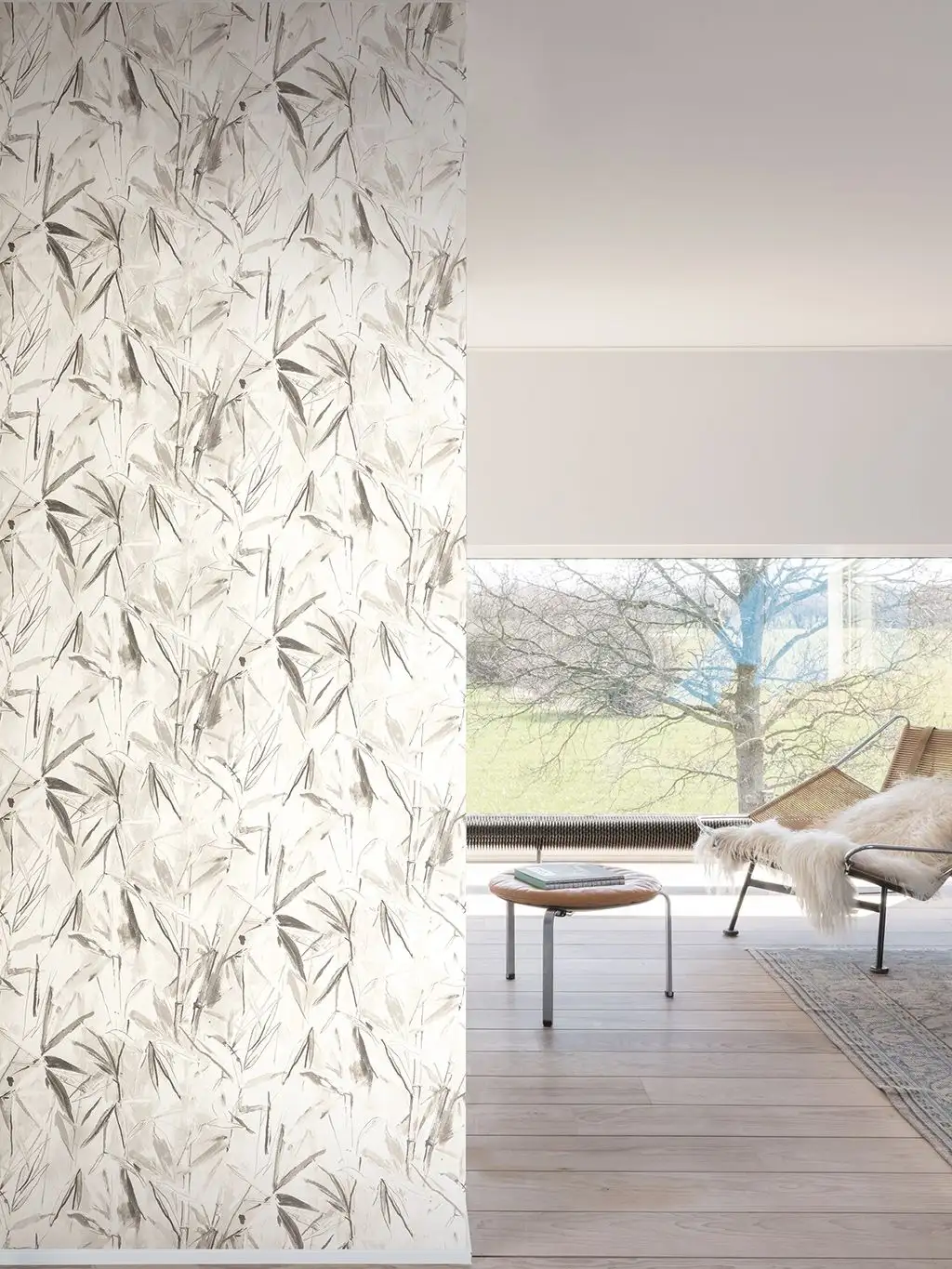 Carizzo, col. 2 - Blätter - Braun - Creme - Masureel