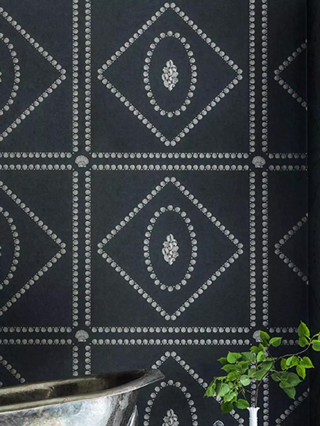 Conchiglie, col. 23 - Rauten - Anthrazit - Silber! - Cole & Son