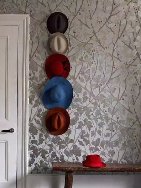 Kendrick, col.01 - Blätter - Äste - Anthrazit - Grau - Rot - Silber! - Osborne & Little