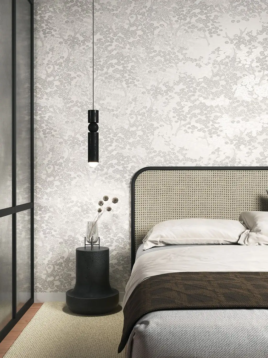 Yuca, col. 03 - Asia - Blumen - Äste - Schwarz und Weiß - Masureel