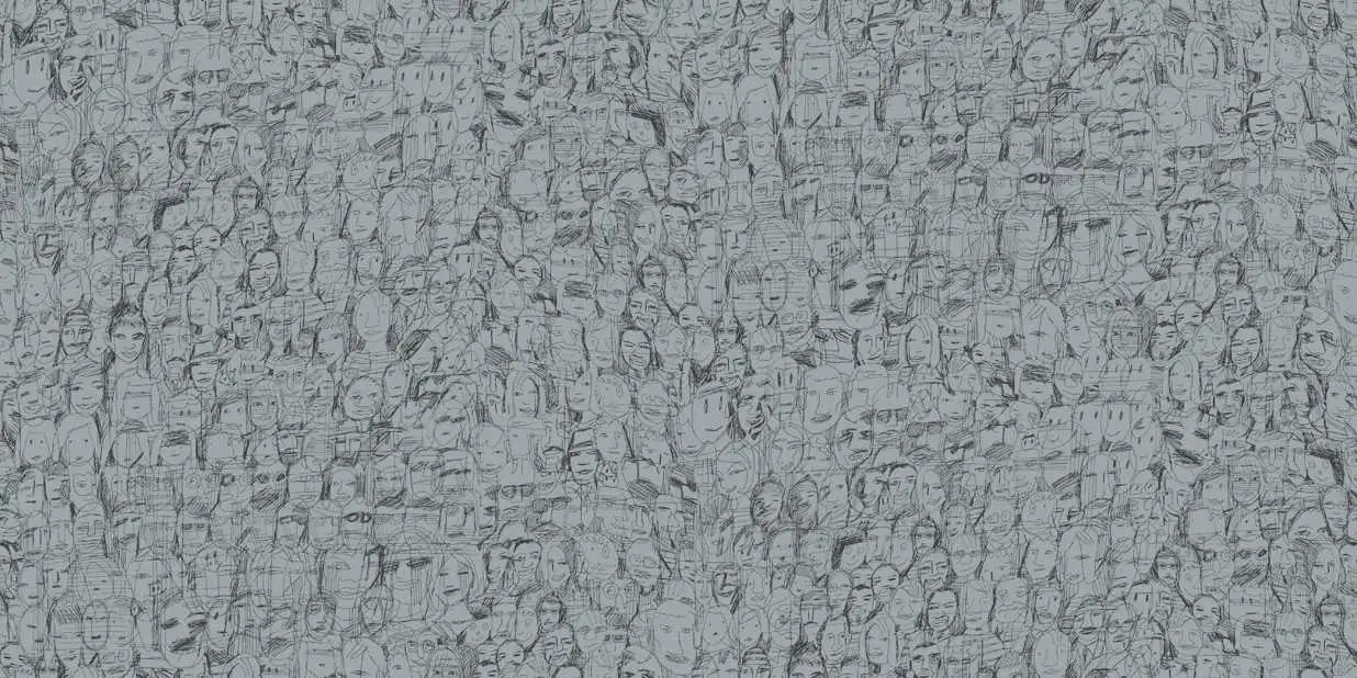 Mil Caras, col.04 - Gesichter - Zeichnungen - Grau - Schwarz - Tres Tintas