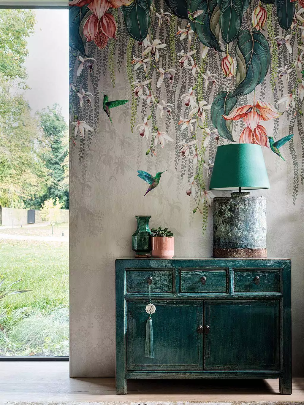 Trailing Orchid, col. 701 - Blumen - Blätter - Fauna - Florale Muster - Tiere - Vögel - Multicolor - Osborne & Little