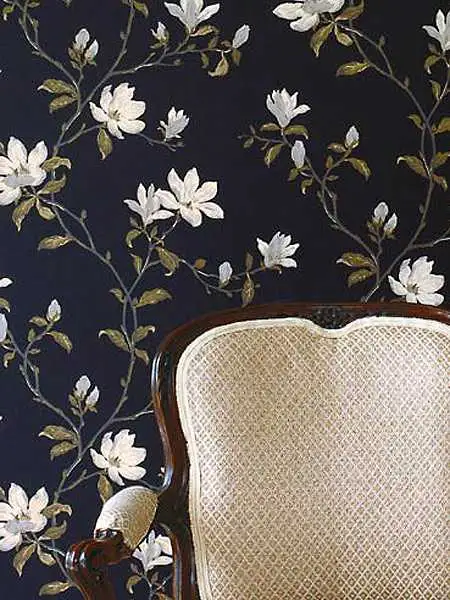 Lisanne, col.05 - Blumen - Blätter - Blümchentapete - Äste - Braun - Schwarz - Weiß - Manuel Canovas