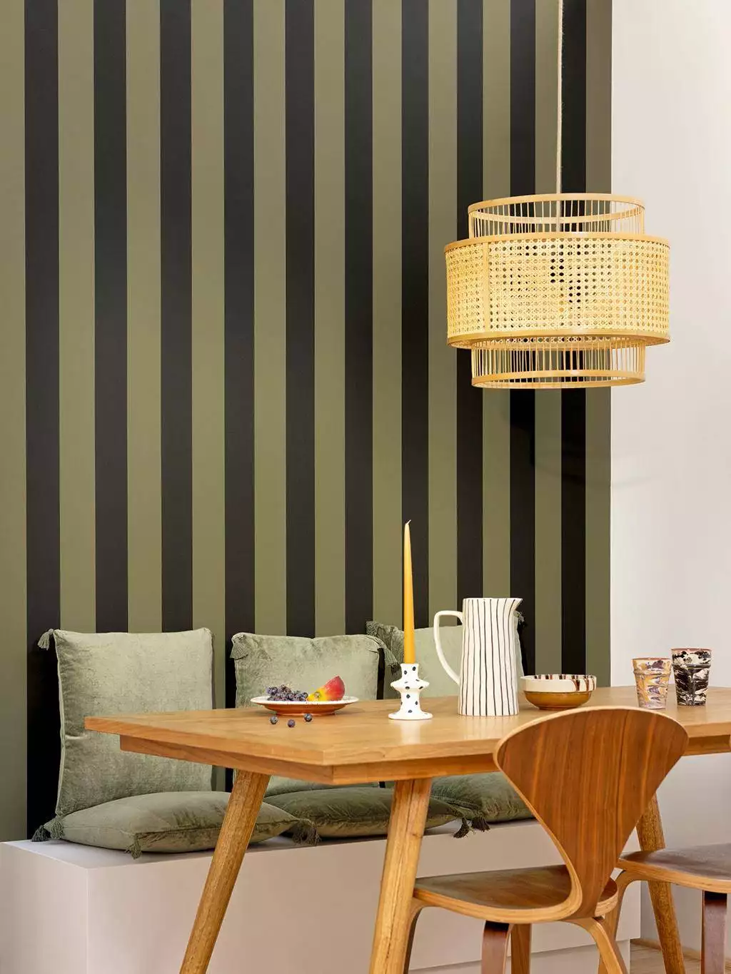 Wide Lines, col. 90 - Blockstreifen - Anthrazit - Grün - 