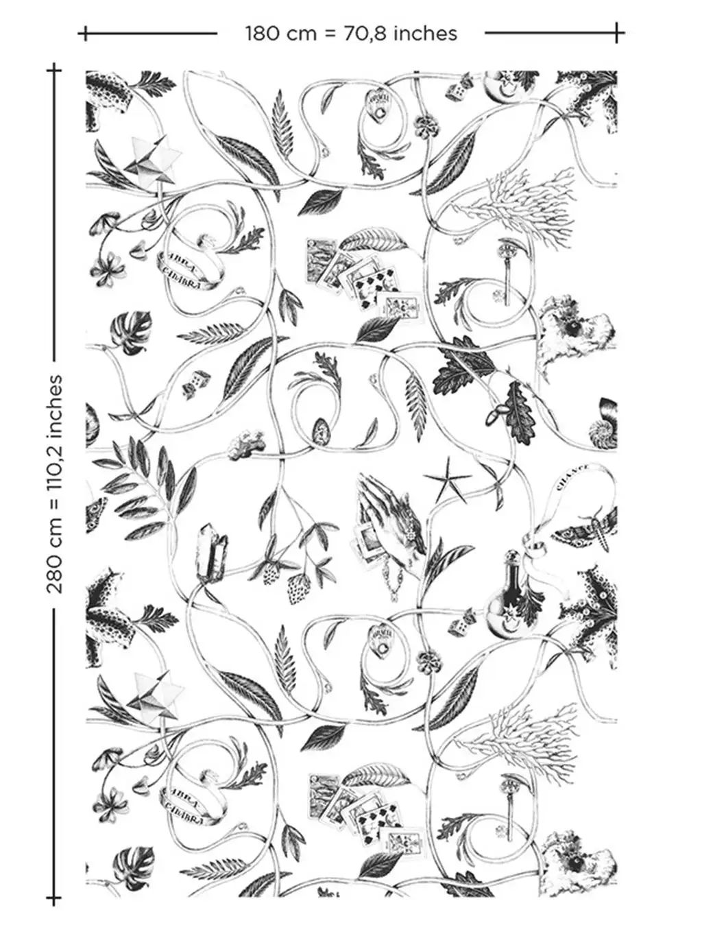 Chance - Blätter - Tier Tapeten - Anthrazit - Weiß - Bien Fait