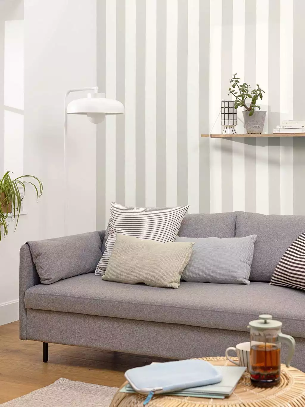 Wide Lines, col. 01 - Blockstreifen - Silber! - Weiß - 