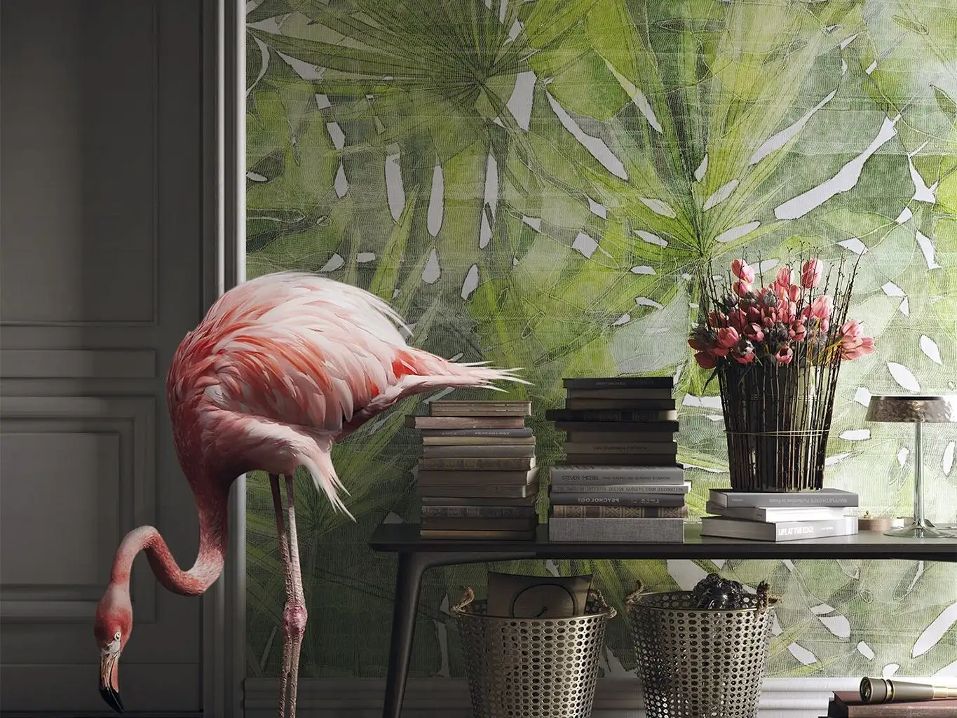 FITZCARRALDO, GREEN - Blätter - Creme - Grün - Tecnografica