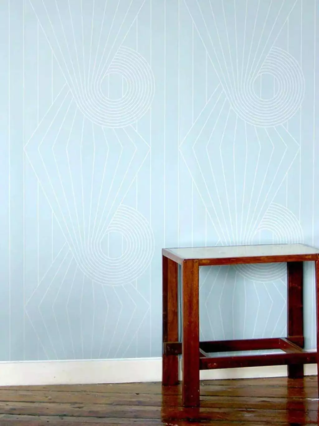 Spiral, col. 05 - Grafische Muster - Kreise - Linie - Hellblau - Weiß - Erica Wakerly