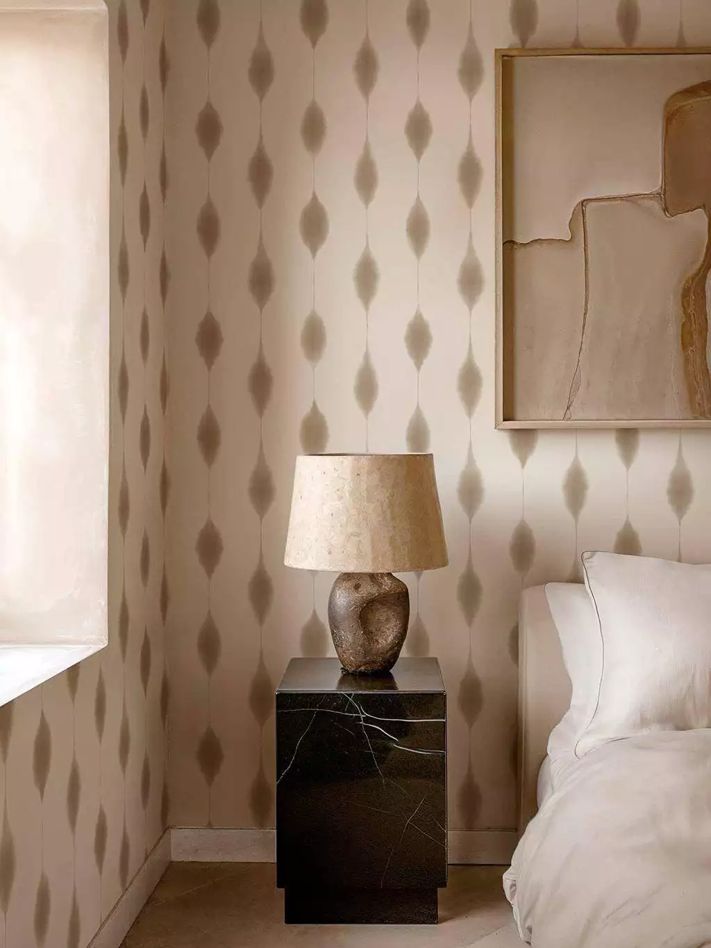 Kumo, jute - Aquarell - Rauten - Streifen - Beige - COORDONNÈ