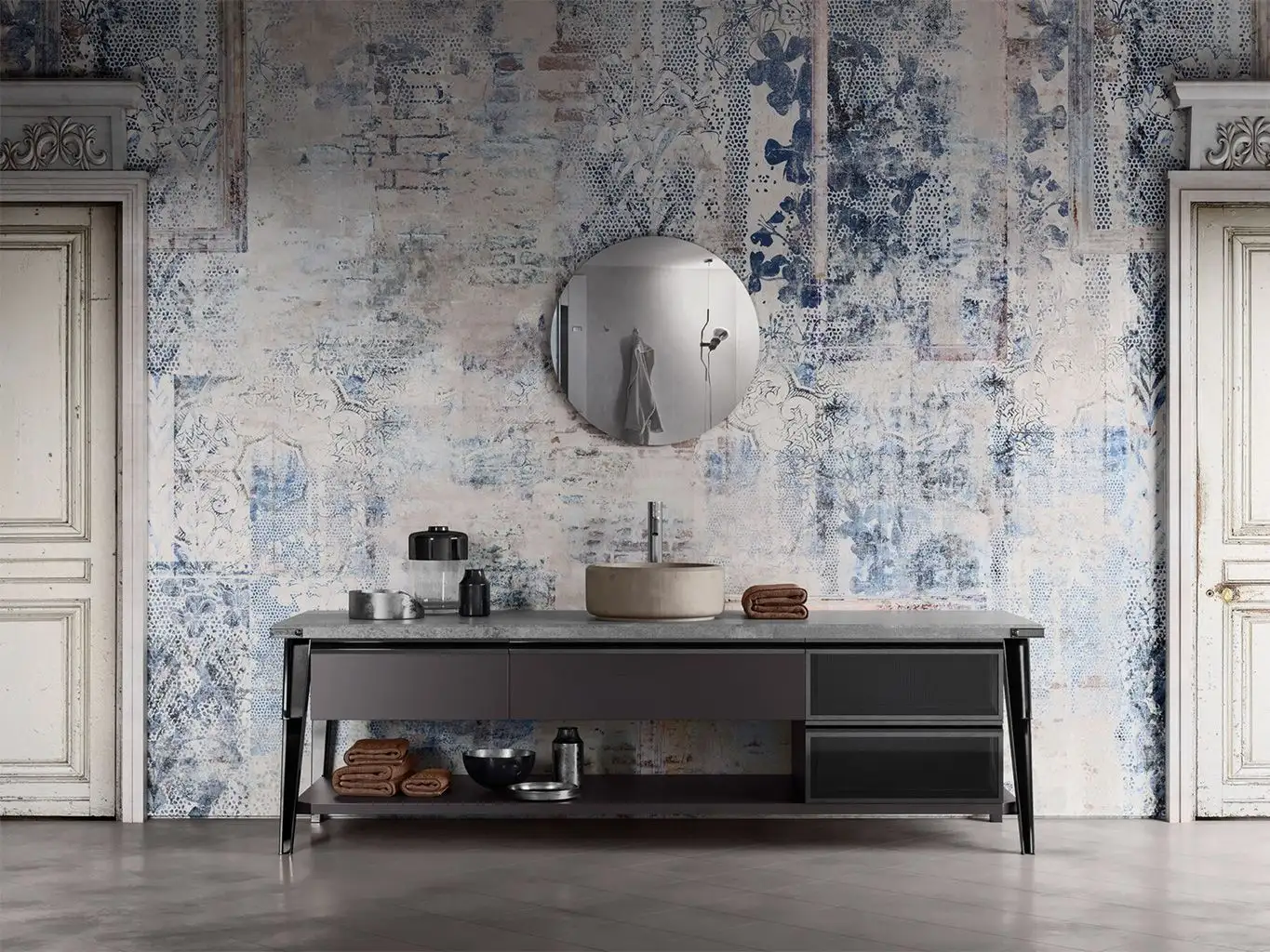 RICORDI - Collage - Creme - Grau - Hellblau - Hellbraun - Tecnografica